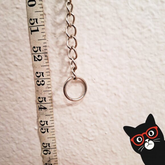 Vintage-Inspired Silver Waist Chain Belt Geometric Circles & Rectangles, 54" - Picture 5 of 6